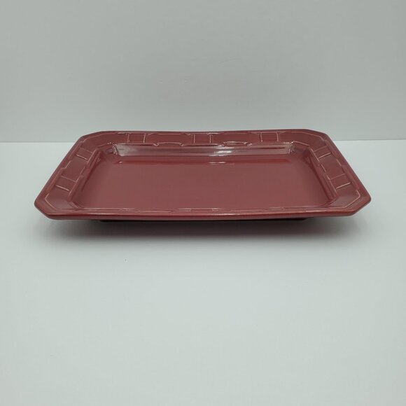 Longaberger Woven Traditions Paprika Rectangular Serving Platter 13" Plate Tray - Picture 2 of 7